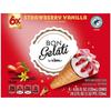 Bon Gelati frozen dairy dessert cones, strawberry vanilla