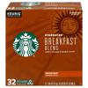 Starbucks Breakfast Blend Medium Roast Coffee K-Cups