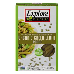 Explore Cuisine Green Lentil Pasta Penne Organic