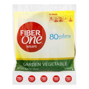 Fiber One Wraps Garden Vegetable - 8 ct