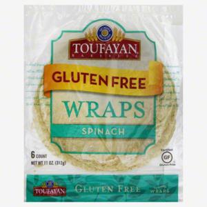 Toufayan Wraps, Gluten Free, Spinach