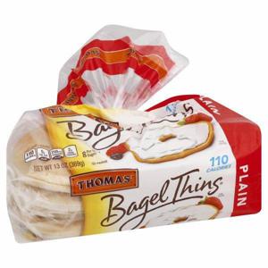 Thomas' Bagel Thins, Plain, Pre-Sliced