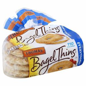 Thomas' Bagel Thins, Everything, Pre-Sliced