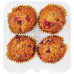 Wegmans Muffins, Cranberry Nut, 4 Pack