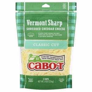 Cabot Cheese, Cheddar, Vermont Sharp, Classic Cut, Shredded