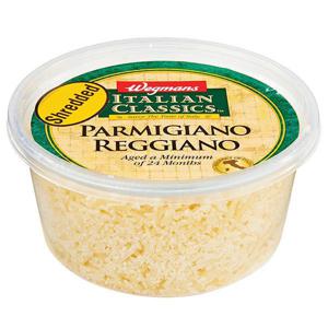 Wegmans Italian Classics Parmigiano Reggiano Cheese -Shredded