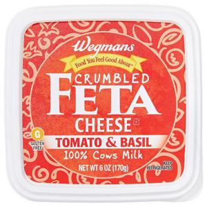 Wegmans Cheese, Feta, Crumbled, Tomato & Basil