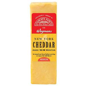 Wegmans 16-18 Month Aged Orange Cheddar Cheese -Medium