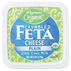 Wegmans Organic Cheese, Feta, Crumbled, Plain