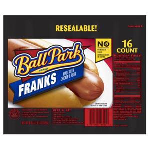 BALL PARK Classic Hot Dogs, Original Length, 16 Count