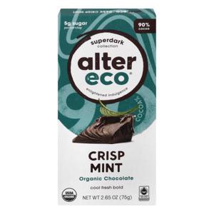 Alter Eco Superdark Collection Chocolate, Organic, Crisp Mint, 90% Cocoa