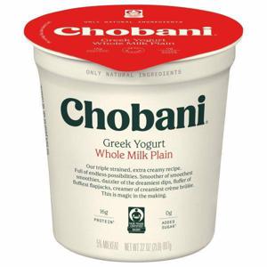 Chobani Yogurt, Greek, Whole Milk Plain