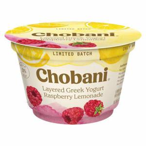 Chobani Yogurt, Greek, Low-Fat, Raspberry Lemonade, Layered