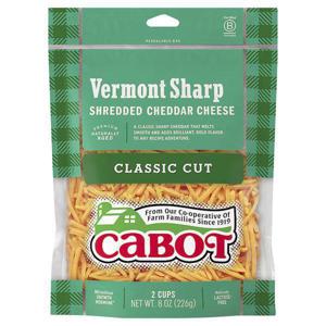 Cabot Cheese Vermont Sharp Yellow Shredded Cheddar Cheese