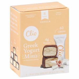 Clio Greek Yogurt Bars, Vanilla, Minis, 8 Pack