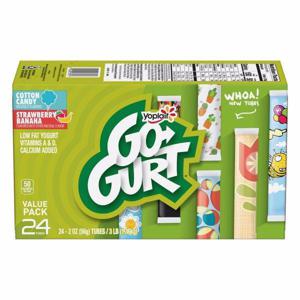 Go Gurt Yogurt, Low Fat, Cotton Candy/Strawberry Banana, Value Pack