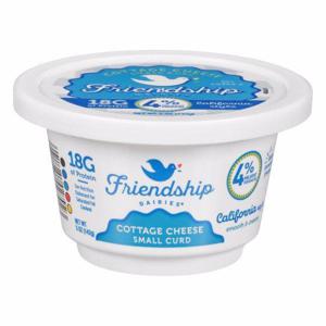 Friendship Dairies Cottage Cheese, Small Curd, 4% Milkfat, California Style