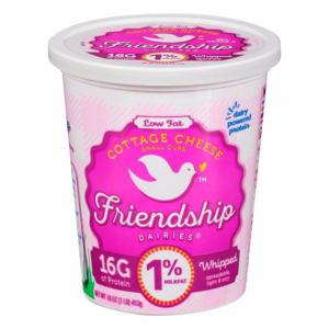 Friendship Dairies Cottage Cheese, Small Curd, 1% Milkfat, Low Fat, Whipped