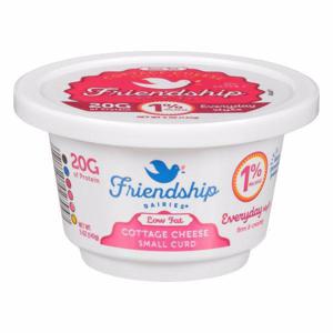 Friendship Dairies Cottage Cheese, Small Curd, 1% Milkfat, Low Fat, Everyday Style