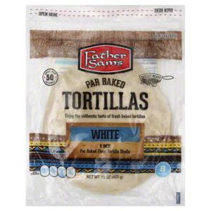 Father Sam's Tortillas, Par Baked, White, 8 Inch