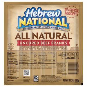 Hebrew National Beef Franks, Uncured