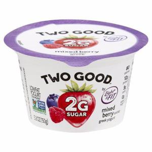 Light & Fit Two Good Yogurt, Greek, Lowfat, Mixed Berry Flavored