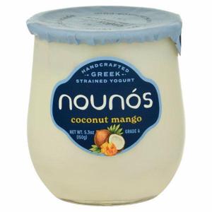 Nounos Yogurt, Greek, Strained, Coconut Mango