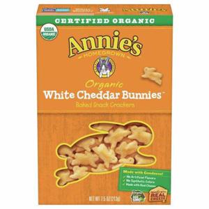 Annie;s Snack Crackers, Organic, Baked, White Cheddar Bunnies