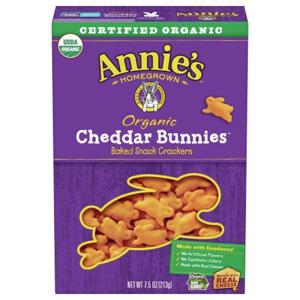 Annies Baked Snack Crackers, Organic, Cheddar Bunnies