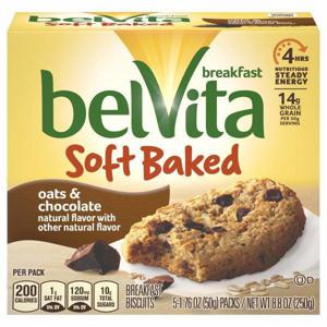 belVita Soft Baked Breakfast Biscuits, Oats & Chocolate, 5 Pack