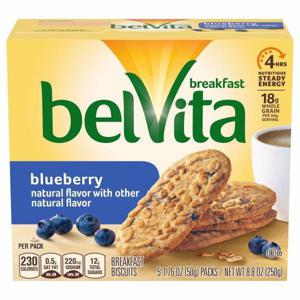 belVita Breakfast Biscuits, Blueberry, 5 Packs