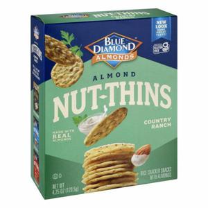 Blue Diamond Rice Crackers Snacks, with Almonds, Country Ranch