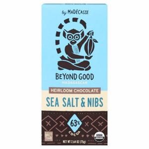 Beyond Good Heirloom Chocolate, Madagascar, Sea Salt & Nibs, 63% Cocoa