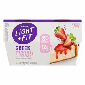 Light + Fit Yogurt, Nonfat, Strawberry Cheesecake, Greek