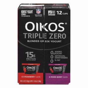 Oikos Yogurt, Nonfat, Strawberry, Mixed Berry