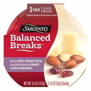 Sargento Balanced Breaks, White Cheddar/Almonds/Cranberries, 3 Pack