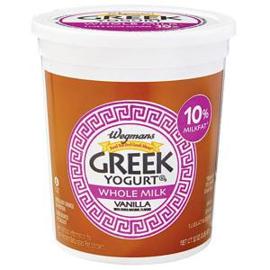 Wegmans Yogurt, Greek, Vanilla, Whole Milk