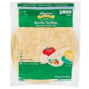 Wegmans Burrito Tortillas, Extra Large Gordita Style, 12 Inch, 6 Count