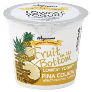 Wegmans Fruit On The Bottom Lowfat Yogurt, Pina Colada