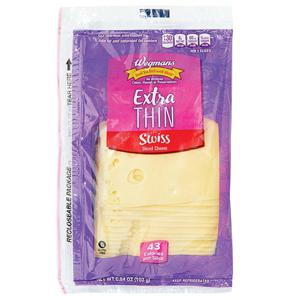 Wegmans Extra Thin Sliced Swiss Cheese, 18 Slices