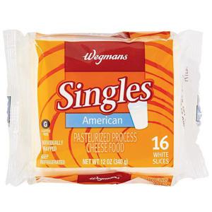 Wegmans Cheese, Food Singles, American White Slices