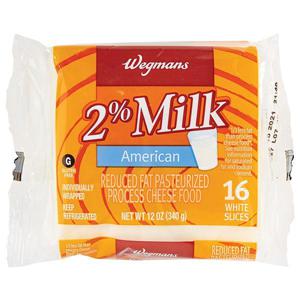 Wegmans Cheese, 2% Milk, American, White, 16 Slices