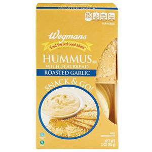 Wegmans Hummus with Flatbread, Roasted Garlic, Snack N' Go