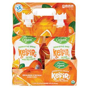 Wegmans Organic Probiotic Snack Kefir Cultured Whole Milk Smoothie, Orange Cream