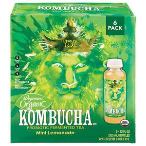 Wegmans Organic Mint Lemonade Kombucha, FAMILY PACK