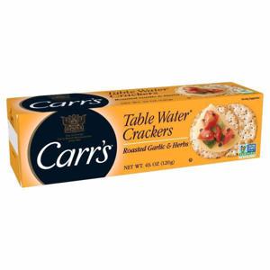 Carr's Crackers Table Water Crackers, Roasted Garlic and Herbs, Non-GMO Project Verified