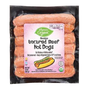 Wegmans Organic Hot Dogs, Skinless, Uncured