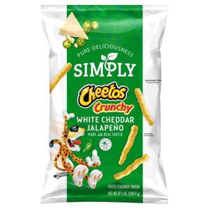 CHEETOS Simply Cheese Flavored Snacks, Crunchy White Cheddar Jalapeno