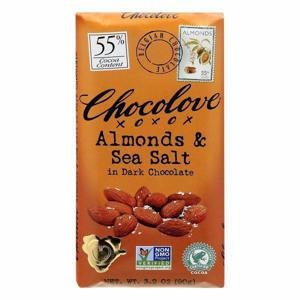 Chocolove Dark Chocolate, Almonds & Sea Salt, 55% Cocoa