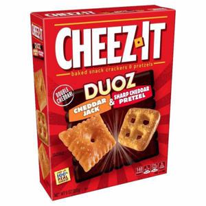 Cheez-It Crackers Cheez-It Duoz Baked Snack Cheese Crackers and Pretzels, Cheddar Jack and Sharp Cheddar Pretzel